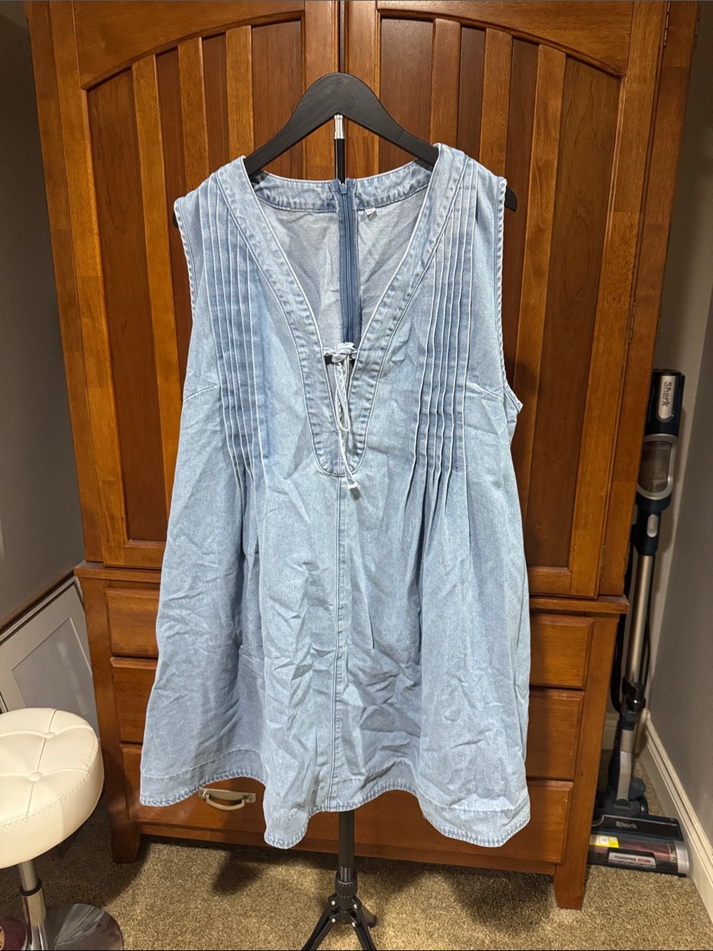 Light Blue Sleeveless Denim Dress